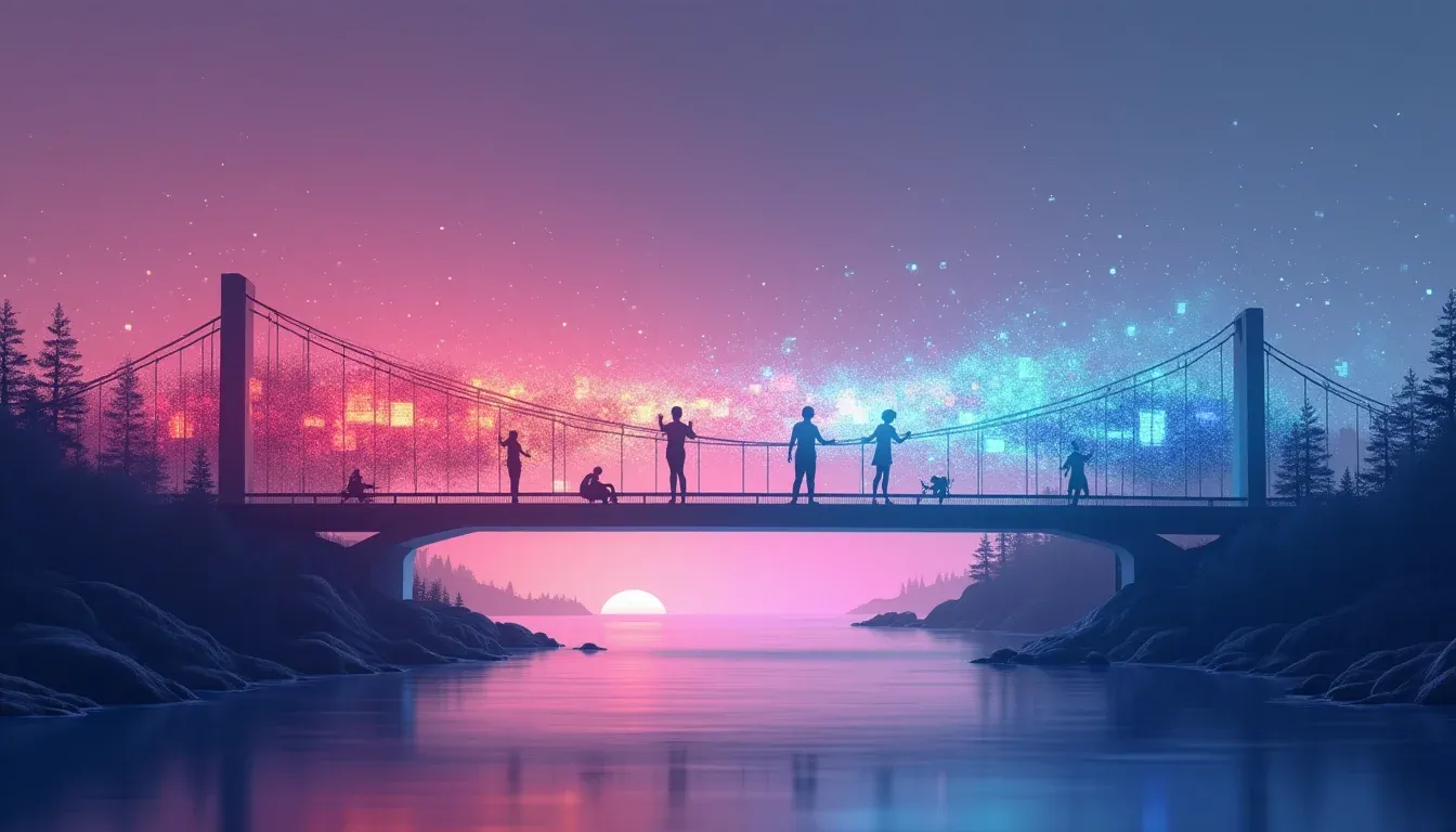 Brug die transformeert van losse blokken naar vloeiende lichtstromen