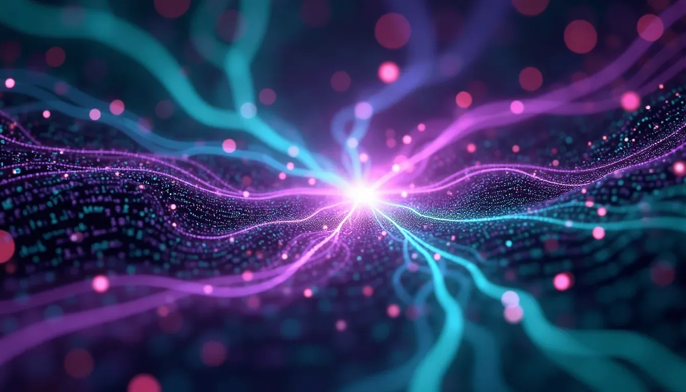 Abstracte datastroom die Nederlandse taal omzet in begrip
